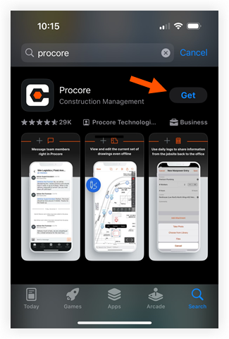 2023-12-01_Downloading Procore app from iOS App Store.png