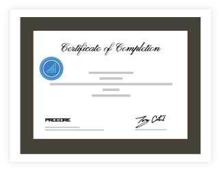 Procore Certified certificate